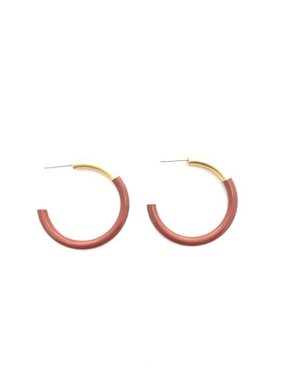 Brown Med Hoop Earrings - J.A. Whitney