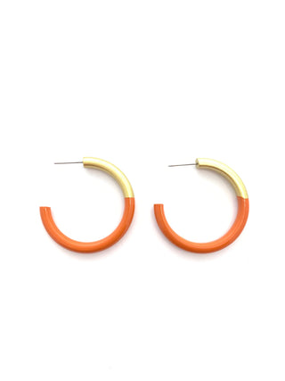 Burnt Orange Med Hoop Earrings - J.A. Whitney