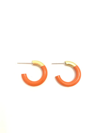 Burnt Orange Small Hoop Earrings - J.A. Whitney