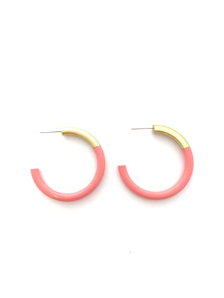 Coral Med Hoop Earrings - J.A. Whitney