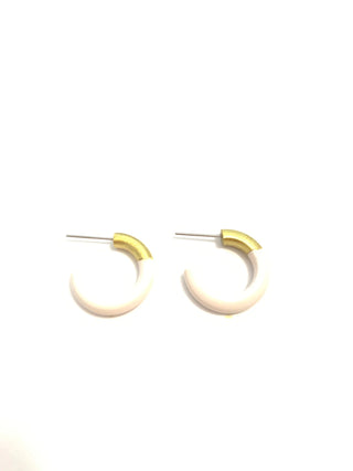 Cream Small Hoop Earrings - J.A. Whitney