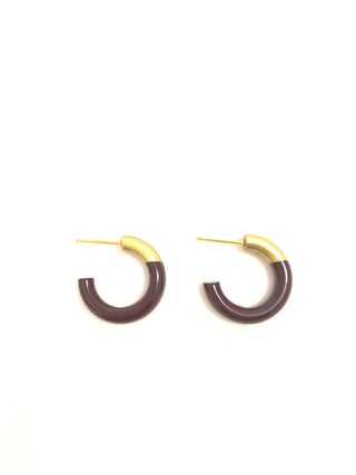 Dark Maroon Small Hoop Earrings - J.A. Whitney