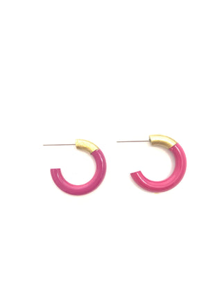 Fuchsia Small Hoop Earrings - J.A. Whitney