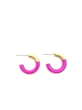 Hot Pink Small Hoop Earrings - J.A. Whitney