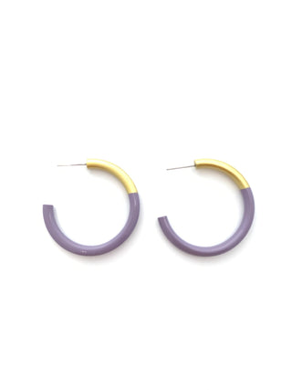 Lilac Med Hoop Earrings - J.A. Whitney