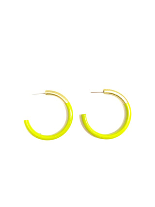 Lime Med Hoop Earrings - J.A. Whitney