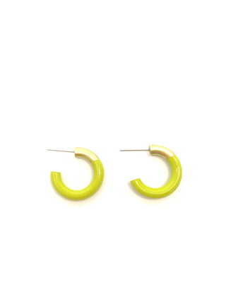 Lime Small Hoop Earrings - J.A. Whitney