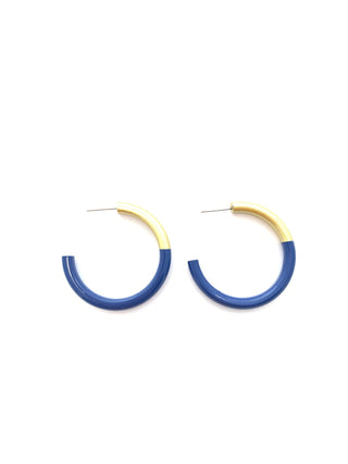 Navy Med Hoop Earrings - J.A. Whitney