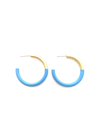 Peri Blue Med Hoop Earrings - J.A. Whitney