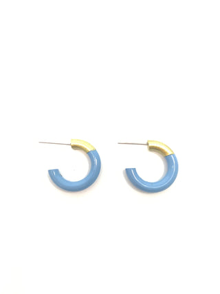 Peri Blue Small Hoop Earrings - J.A. Whitney