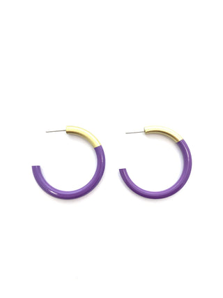 Purple Med Hoop Earrings - J.A. Whitney