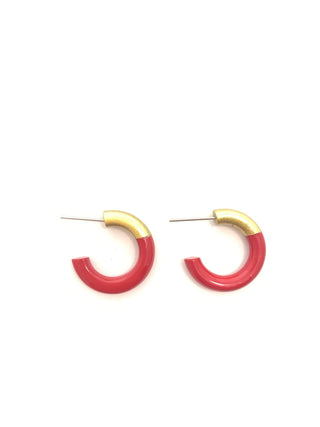 Real Red Small Hoop Earrings - J.A. Whitney