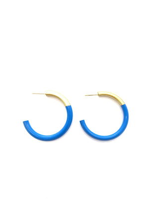 Royal Blue Med Hoop Earrings - J.A. Whitney