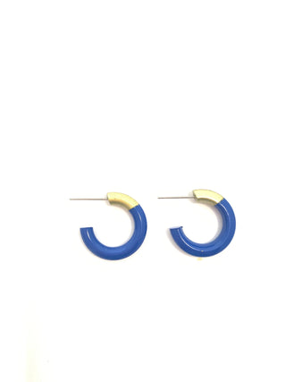 Royal Blue Small Hoop Earrings - J.A. Whitney