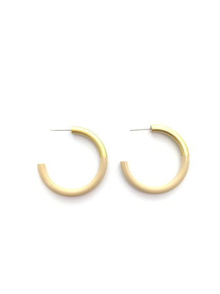 Tan Med Hoop Earrings - J.A. Whitney