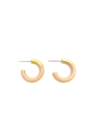 Tan Small Hoop Earrings - J.A. Whitney