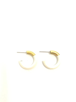 White Small Hoop Earrings - J.A. Whitney
