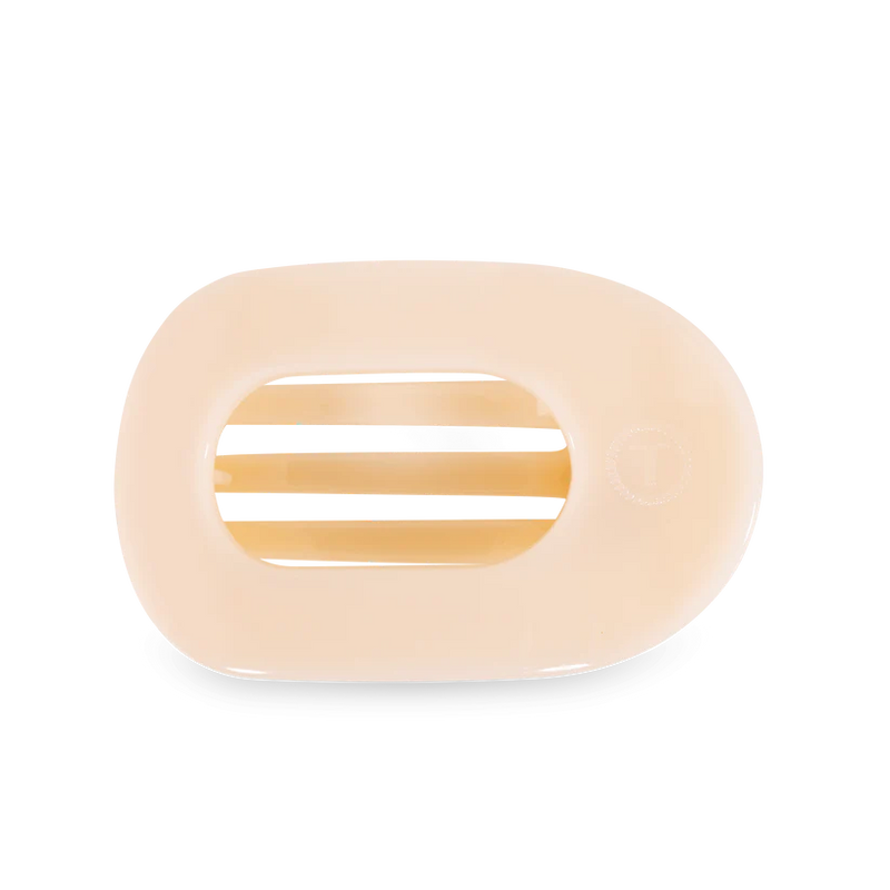Almond Beige Large Flat Round Hair Clip