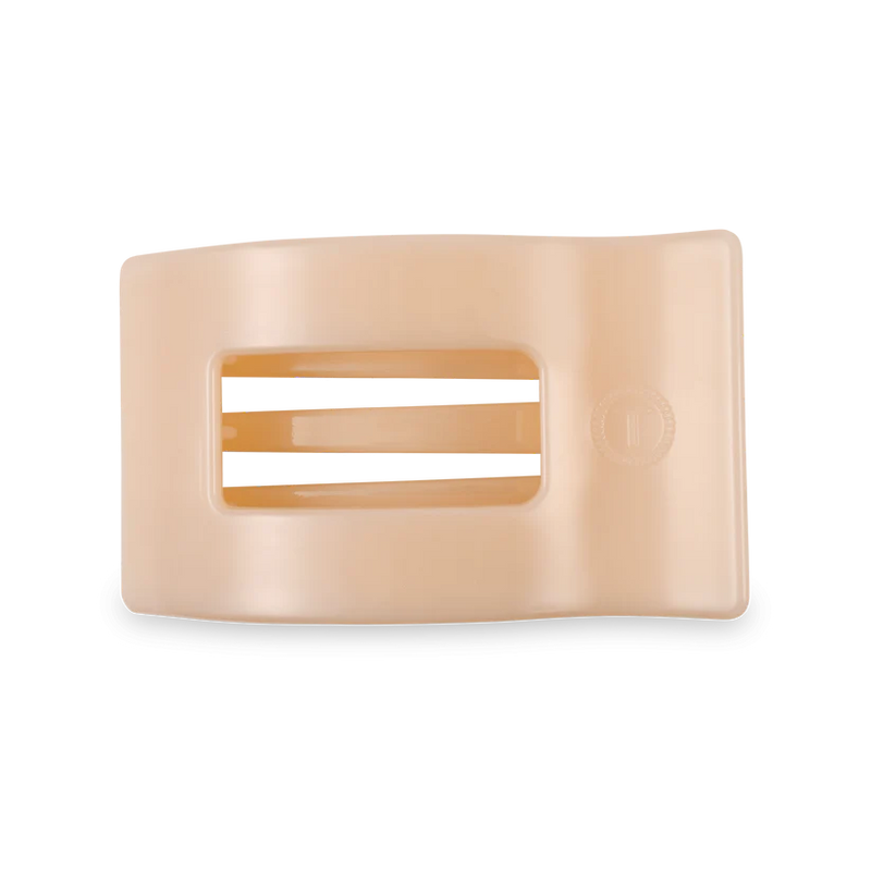 Almond Beige Medium Flat Rectangle Hair Clip