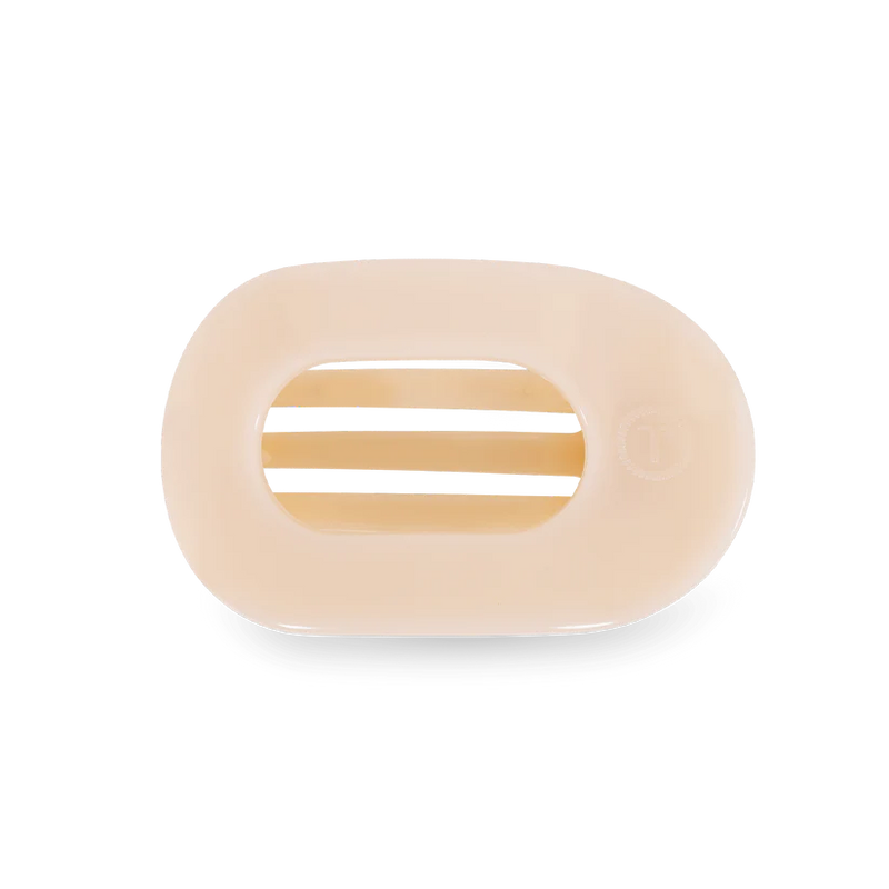 Almond Beige Small Flat Round Hair Clip