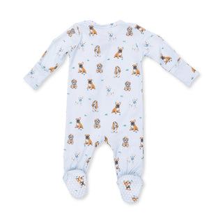 Bestie Dogs Blue - 2 Way Zipper Footie