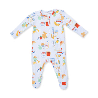 Breakfast Club Blue - 2 Way Zipper Footie