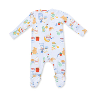 Breakfast Club Blue - 2 Way Zipper Footie