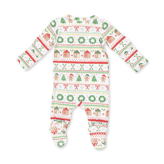 Gingerbread Fair Isle Uni - 2 Way Zipper Footie