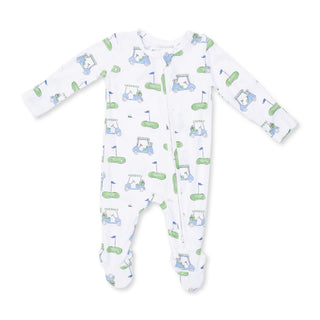 Golf Carts Blue - 2 Way Zipper Footie