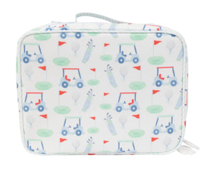 Kids' lunchbox with golf print design by Apple of My Isla
