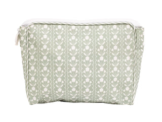 Small zippered go bag with sage green floral print by Apple of My Isla