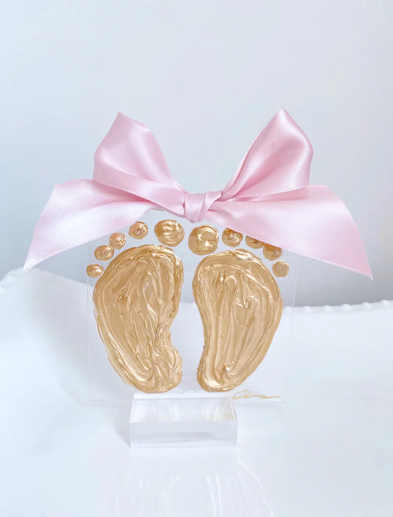 Pink Baby Feet Acrylic Ornament