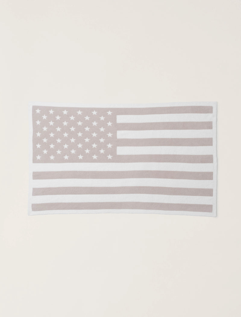 CozyChic American Flag Blanket - Stone / Pearl