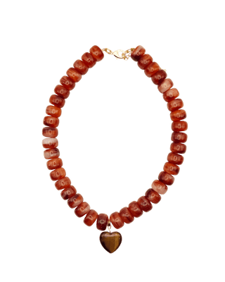 Burnt Orange Heart Pendant Necklace - J.A. Whitney