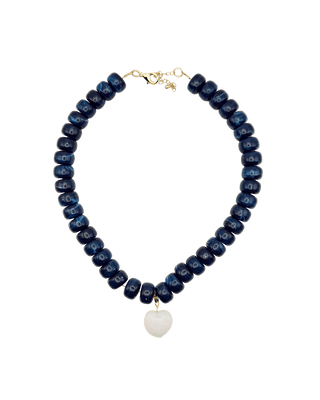 Navy Blue Heart Pendant Necklace - J.A. Whitney