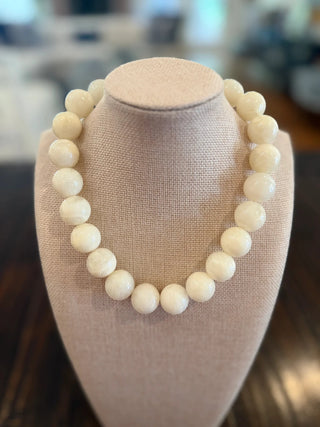 Chunky Neutral Cream Bubble Necklace - J.A. Whitney