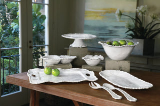 Alegria Large Salad Servers (White)