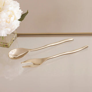 Sierra Modern Maia Large Salad Servers - Shiny Gold