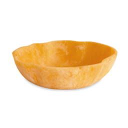 Resin Sorbet Large Wavy Round Bowl - Tangerine
