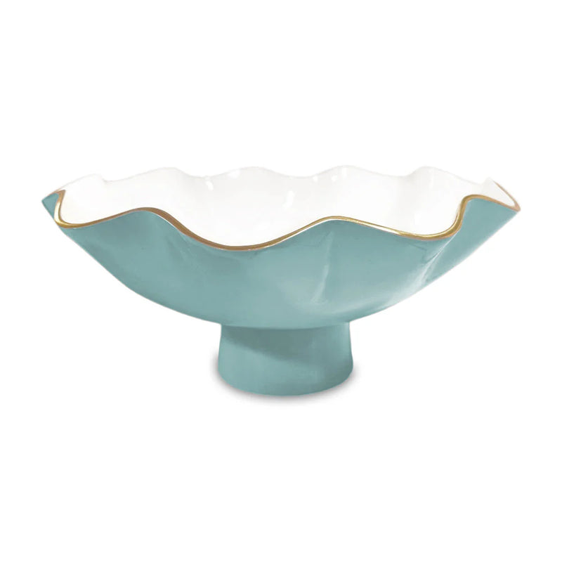 Encanto Carola Large Pedestal - Turquoise & White