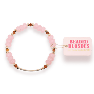 Light Pink & Brown Brittany Bar Bracelet - J.A. Whitney
