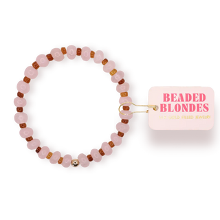 Pink & Brown Caroline Bracelet by Beaded Blondes