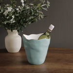 Encanto Soho Large Ice Bucket - Turquoise & White