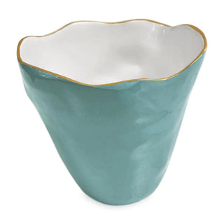 Encanto Soho Large Ice Bucket - Turquoise & White - J.A. Whitney