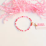 Red Pink & White Sprinkle Bracelet