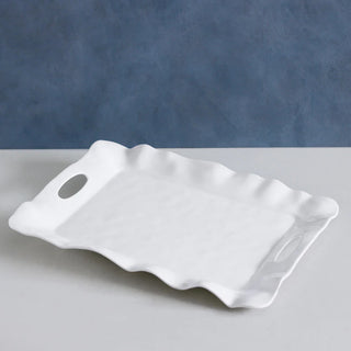 Havana Rectangle Tray w/ Handles (White)
