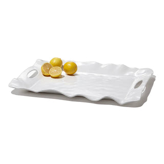 Havana Rectangle Tray w/ Handles (White)