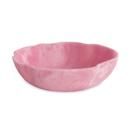 Resin Sorbet Large Wavy Round Bowl - Raspberry