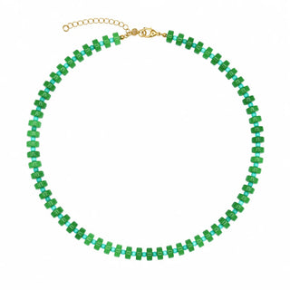 Chunky Candy Chip Green & Blue Necklace