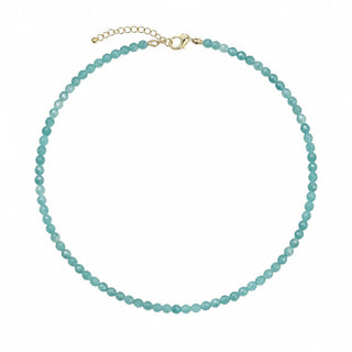 Dainty Turquoise Crystal Cut Necklace